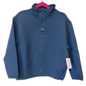 Old Navy Kids Blue Long Sleeve Quilted Snap-Button Sweater-XS (5)